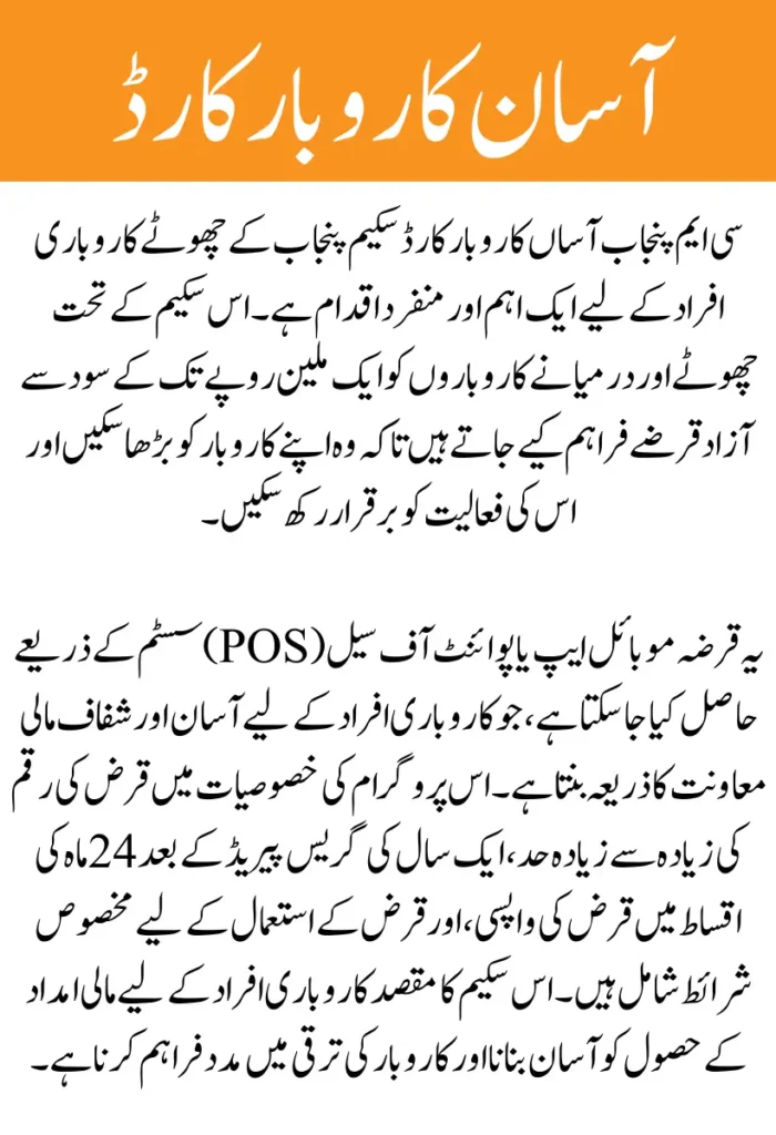 CM Punjab Asaan Karobar Card