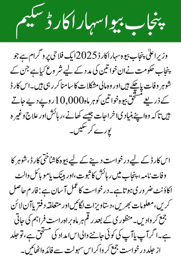 Punjab Bewa Sahara Card